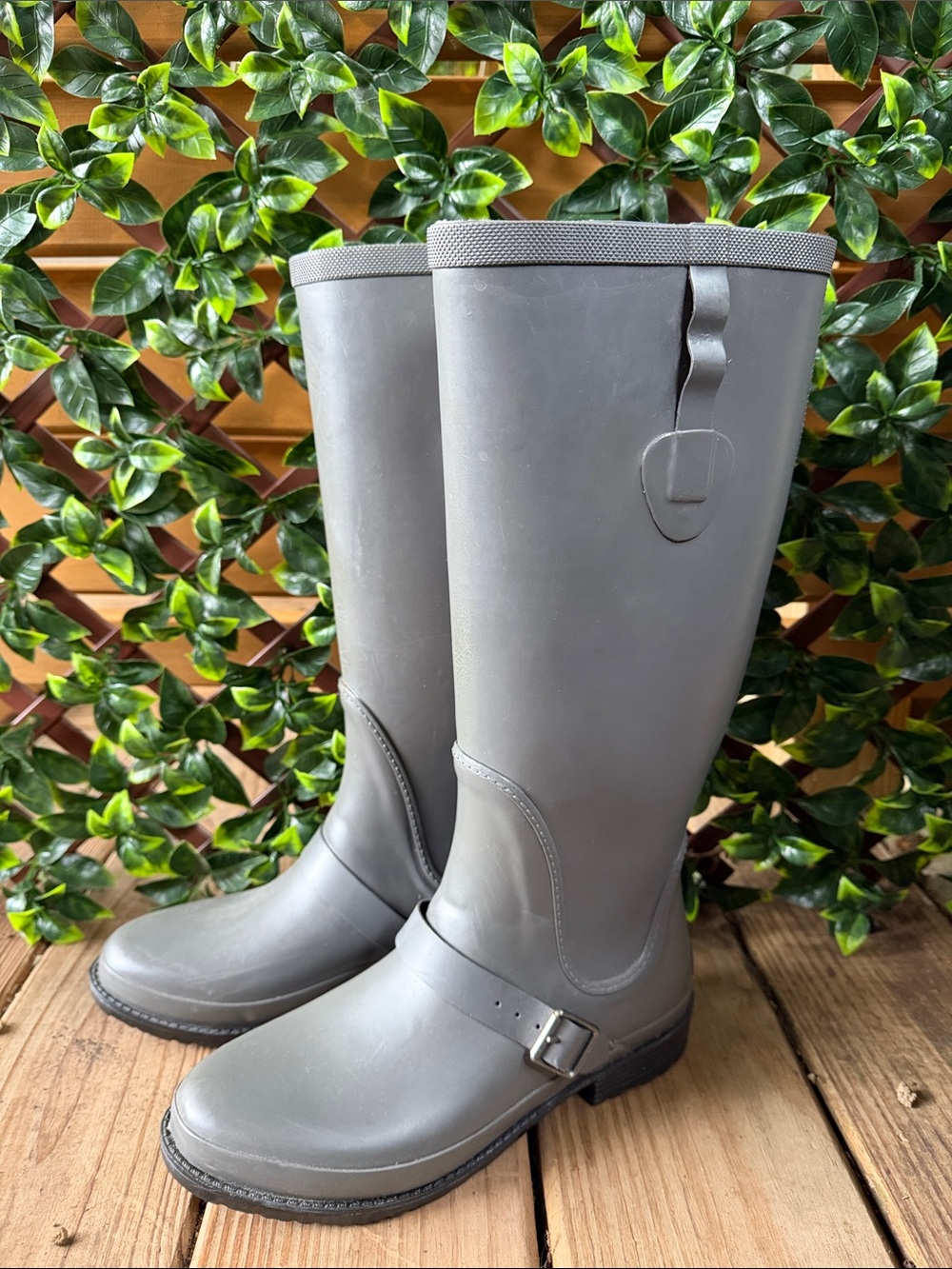 L.L. Bean Gray Women's Tall Waterproof Wellie Rain Boots